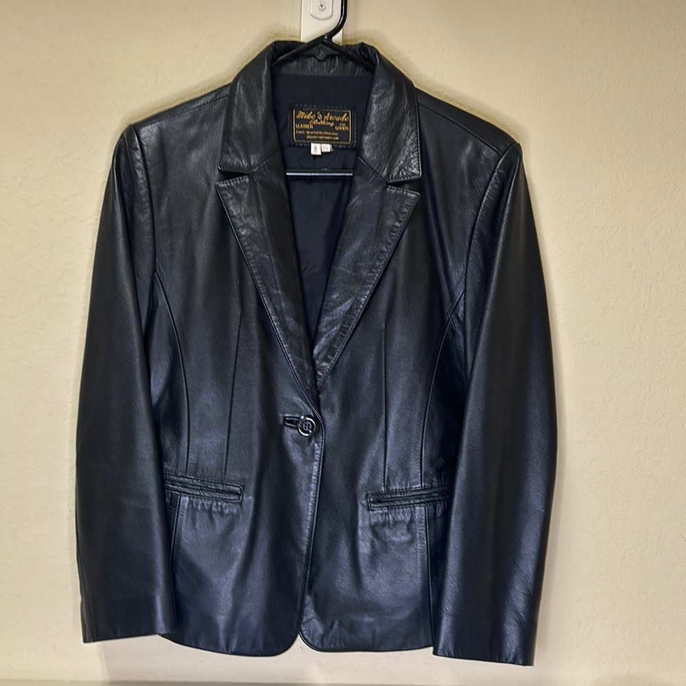 Classic black leather jacket
